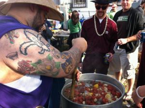 Crawfish boil during Mardi Gras festivities