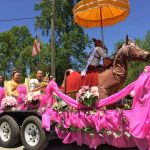 Wat Lao Houeikeo Indharahm in Grover, NC, built an elaborate float for the “goddess” and seven sisters for its 2016 Pii Mai.