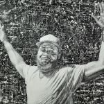 Darius. Charcoal and Acrylic on Paper. 38 in x 50 in.