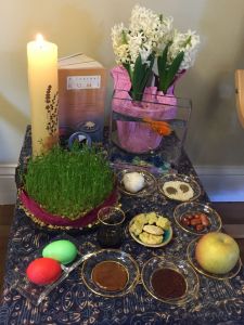 Haft-seen table. Photo by author.